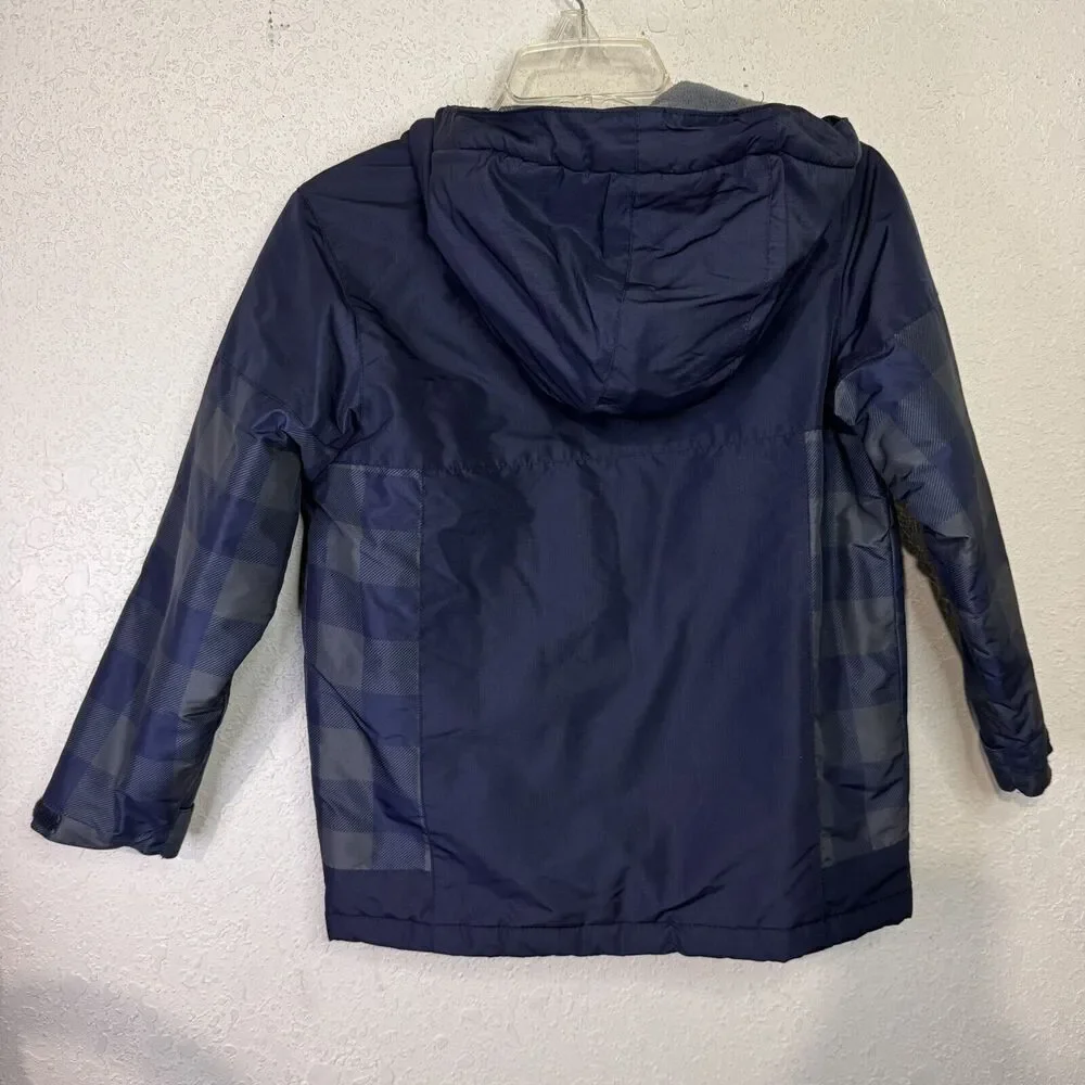 Place‎ Boy's jacket Size M (7/8) Blue Winter Hooded excellent condition zip